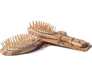 Twin Pack of Bamboo Hairbrushes (Large and Small)